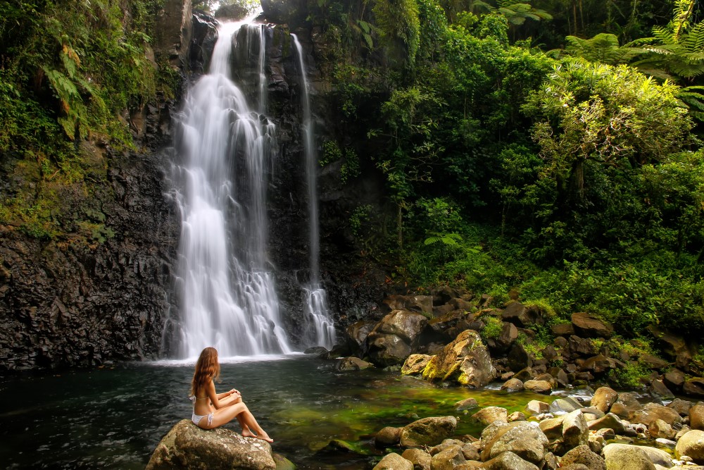 Tavoro Waterfalls in Bouma National Heritage Park, Taveuni Island, Fiji